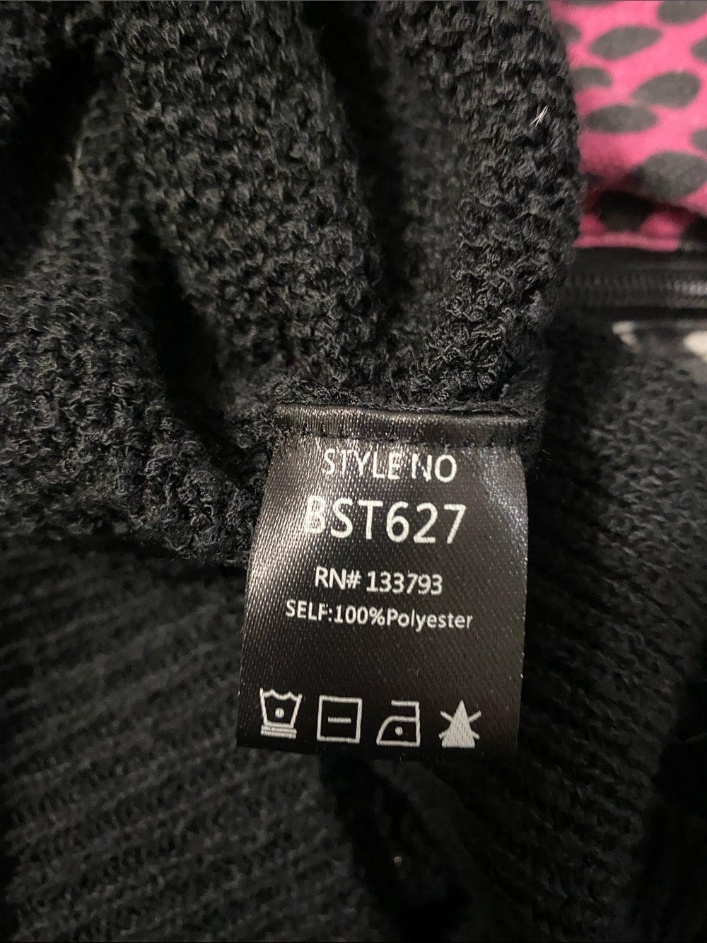 POL Black V-Neck Star Knit Oversized Boxy Sweater Woman’s Small - Picture 5 of 8